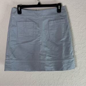 Boden Light Blue Front Pockets Cotton Back Zip Mini Skirt Size 8